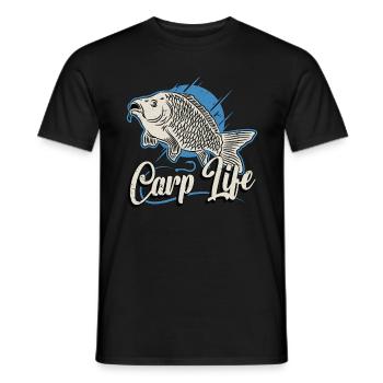 Carp Fishing Carp Life Loves Fishing Rod Fisherman - Men's T-Shirt - black - Front - AI Model Male 178 light (178cm)