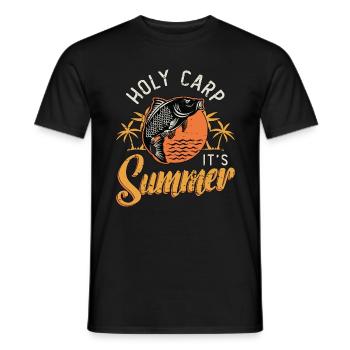 Carp Fishing Holy Carp It's Summer Fishing Lover - Men's T-Shirt - black - Front - AI Model Male 178 light (178cm)