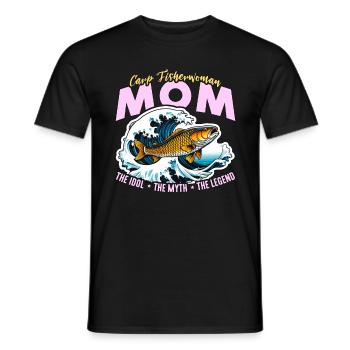 Maman pêcheur de carpe L’idole Le mythe Amateur de pêche - T-shirt homme - noir - Devant - AI Model Male 178 light (178cm)