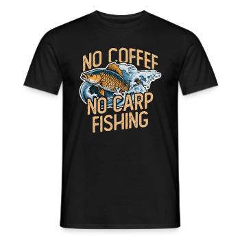 Pêcheur de carpes sans café Canne à pêche amateur de café - T-shirt homme - noir - Devant - AI Model Male 178 light (178cm)