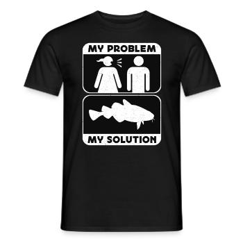 Pêcheur de carpes Mon problème Mon pictogramme Papa Maman - T-shirt homme - noir - Devant - AI Model Male 178 light (178cm)