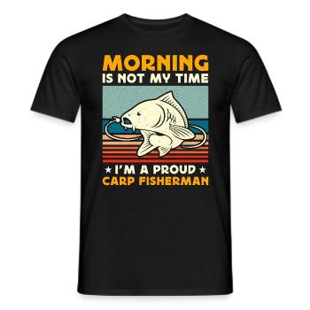 Le matin du pêcheur de carpe n’est pas mon heure de chasse au poisson - T-shirt homme - noir - Devant - AI Model Male 178 light (178cm)