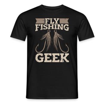 Fly Fishing Geek Loves Fish Hunting Fly Fisherman - Männer T-Shirt - Schwarz - Vorne - AI Model Male 178 light (178cm)