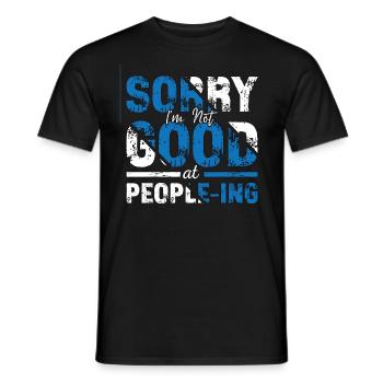 Introverti Désolé Je ne suis pas bon Introverti Timide - T-shirt homme - noir - Devant - AI Model Male 178 light (178cm)