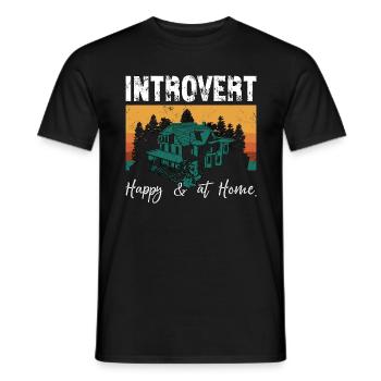 Introvert Happy & At Home Introverted Personality - Männer T-Shirt - Schwarz - Vorne - AI Model Male 178 light (178cm)