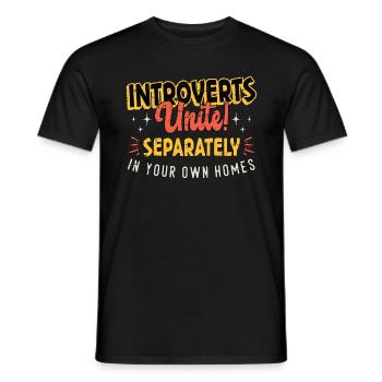 Les introvertis s’unissent séparément dans le vôtre - T-shirt homme - noir - Devant - AI Model Male 178 light (178cm)