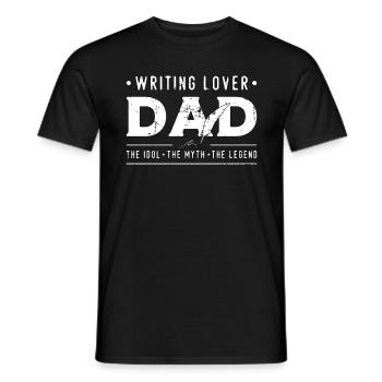Writing Lover Dad The Idol The Myth Journalist - Men's T-Shirt - black - Front - AI Model Male 178 light (178cm)