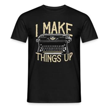 Ecriture J’invente Littérature Journaliste - T-shirt homme - noir - Devant - AI Model Male 178 light (178cm)