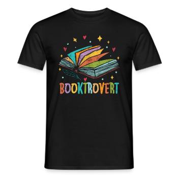 Reading Booktrovert Loves Reading Books Librarian - Männer T-Shirt - Schwarz - Vorne - AI Model Male 178 light (178cm)