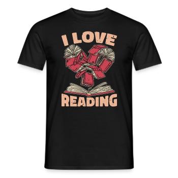 Lecture J’aime lire des livres Littérature Lecteur - T-shirt homme - noir - Devant - AI Model Male 178 light (178cm)