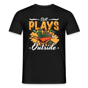 Gardener Still Plays Outside Organic Gardening - Männer T-Shirt - Schwarz - Vorne - AI Model Male 178 light (178cm)