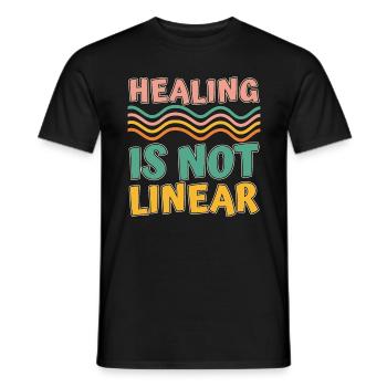 Psychiatrist Healing Is Not Linear Psychotherapy - Men's T-Shirt - black - Front - AI Model Male 178 light (178cm)
