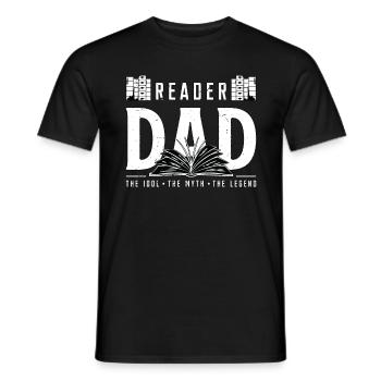 Reader Dad The Idol The Myth The Legend Bookworm - Men's T-Shirt - black - Front - AI Model Male 178 light (178cm)