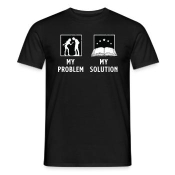 Lecteur Mon problème Ma solution Pictogramme Papa Maman - T-shirt homme - noir - Devant - AI Model Male 178 light (178cm)