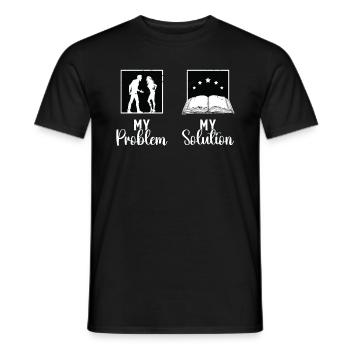 Reader My Problem My Solution Pictogram Mom Dad - Men's T-Shirt - black - Front - AI Model Male 178 light (178cm)