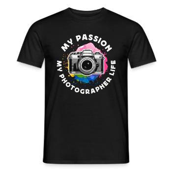 Photographer My Passion My Photographer Cameraman - Men's T-Shirt - black - Front - AI Model Male 178 light (178cm)