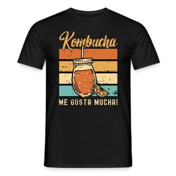 Kombucha Me Gusta Mucha Loves Fermented Drinks - Männer T-Shirt - Schwarz - Vorne - AI Model Male 178 light (178cm)