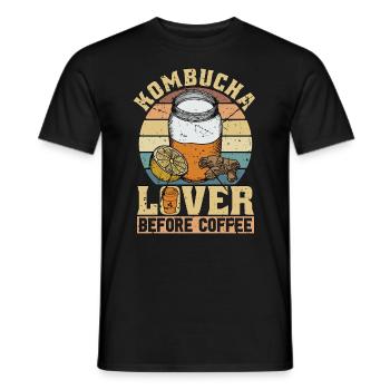 Kombucha Lover Before Home Brewing Coffee Lover - Männer T-Shirt - Schwarz - Vorne - AI Model Male 178 light (178cm)