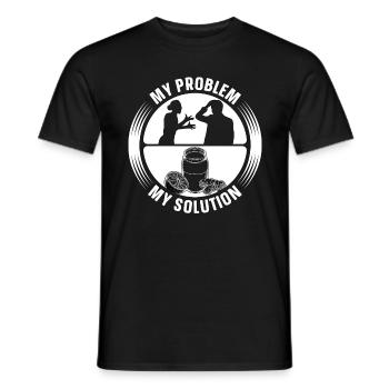 Kombucha Lover My Problem My Pictogram Dad Mom - Men's T-Shirt - black - Front - AI Model Male 178 light (178cm)