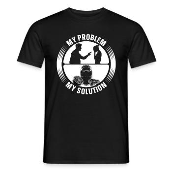 Kombucha Lover My Problem My Pictogram Mom Dad - Men's T-Shirt - black - Front - AI Model Male 178 light (178cm)