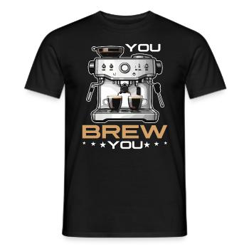 Barista You Brew You Latte Artist Coffee Brewing - Men's T-Shirt - black - Front - AI Model Male 178 light (178cm)