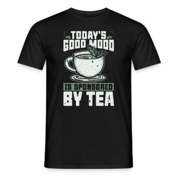 Hot Tea Today's Good Mood Is Sponsored Tea Party - Men's T-Shirt - black - Front - AI Model Male 178 light (178cm)