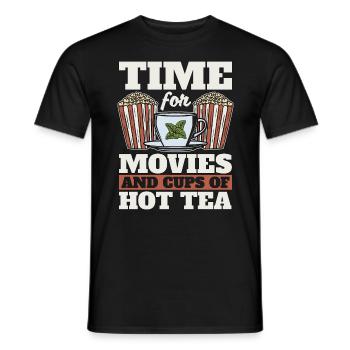 Hot Tea Time For Movies And Cups Of Herbal Tea - Men's T-Shirt - black - Front - AI Model Male 178 light (178cm)