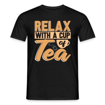 Hot Tea Relax With A Cup Of Tea Party Coffee Lover - Men's T-Shirt - black - Front - AI Model Male 178 light (178cm)