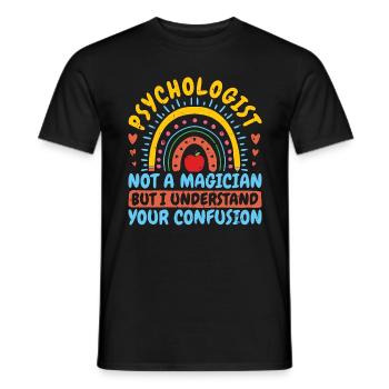 School Psych Not A Magician But Psychology Teacher - Men's T-Shirt - black - Front - AI Model Male 178 light (178cm)