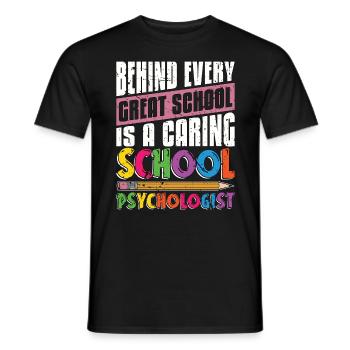 La psychologie scolaire derrière chaque grand conseiller scolaire - T-shirt homme - noir - Devant - AI Model Male 178 light (178cm)