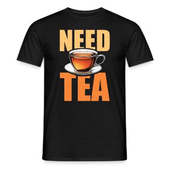 Thé chaud besoin de thé Aime les boissons chaudes Tasse à thé à la camomille - T-shirt homme - noir - Devant - AI Model Male 178 light (178cm)