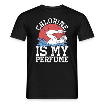 Swimmer Chlorine Is My Perfume Water Sport Diving - Männer T-Shirt - Schwarz - Vorne - AI Model Male 178 light (178cm)