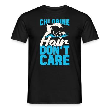 Swimmer Chlorine Hair Don’t Care Diving Triathlon - T-shirt homme - noir - Devant - AI Model Male 178 light (178cm)