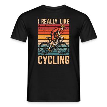 Cyclist I Really Like Cycling Retro Loves Cycling - Männer T-Shirt - Schwarz - Vorne - AI Model Male 178 light (178cm)