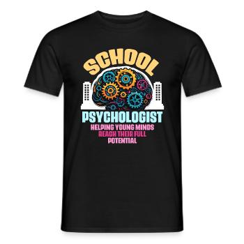 Psychologue scolaire Aider les jeunes esprits Counseling - T-shirt homme - noir - Devant - AI Model Male 178 light (178cm)