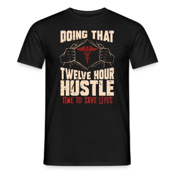 Geriatric Nurse Doing That Twelve Hour Caregiver - Men's T-Shirt - black - Front - AI Model Male 178 light (178cm)