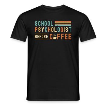 Psychologue scolaire avant conseiller Amateur de café - T-shirt homme - noir - Devant - AI Model Male 178 light (178cm)