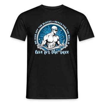 Nageur Nous plongeons hors du bloc Nageurs de sports nautiques - T-shirt homme - noir - Devant - AI Model Male 178 light (178cm)