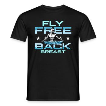 Swimmer Fly Free Back Breast Natation Triathlon - T-shirt homme - noir - Devant - AI Model Male 178 light (178cm)