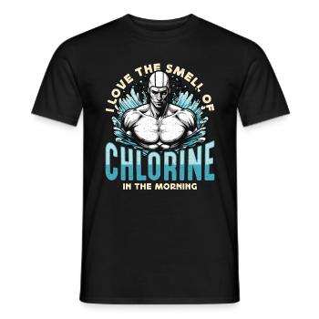 Nageur J’aime l’odeur du chlore Sports nautiques - T-shirt homme - noir - Devant - AI Model Male 178 light (178cm)