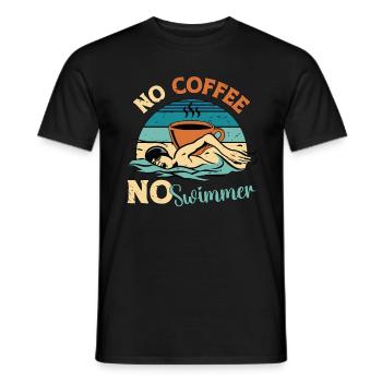 Swimmer No Coffee No Water Sports Coffee Lover - Männer T-Shirt - Schwarz - Vorne - AI Model Male 178 light (178cm)