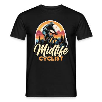 Midlife Cyclist Bike Racer Mountain Biking Cyclist - Männer T-Shirt - Schwarz - Vorne - AI Model Male 178 light (178cm)