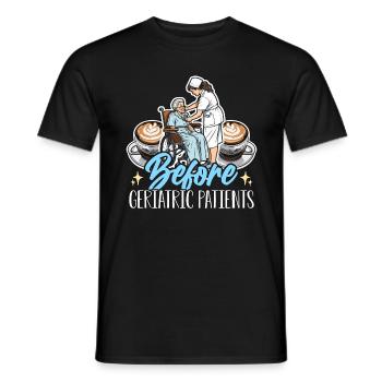 Geriatric Nurse Before Geriatric Patients Hospital - Men's T-Shirt - black - Front - AI Model Male 178 light (178cm)