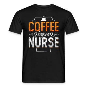 Café gériatrique avant soignant Amateur de café - T-shirt homme - noir - Devant - AI Model Male 178 light (178cm)