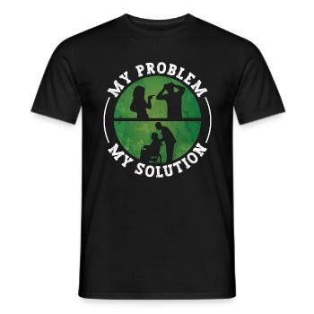 Geriatric Nurse My Problem My Pictogram Dad Mom - Men's T-Shirt - black - Front - AI Model Male 178 light (178cm)