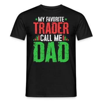 Funny Trading Dad Cryptocurrency Stock Market - Men's T-Shirt - black - Front - AI Model Male 178 light (178cm)