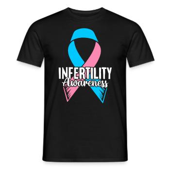 Infertility Awareness Pink and Blue Ribbon - Men's T-Shirt - black - Front - AI Model Male 178 light (178cm)