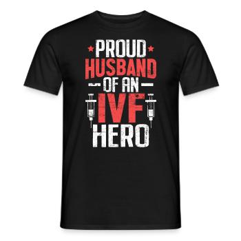 IVF Husband Vitro Fertilization IVF 1 in 8 Orange - Men's T-Shirt - black - Front - AI Model Male 178 light (178cm)