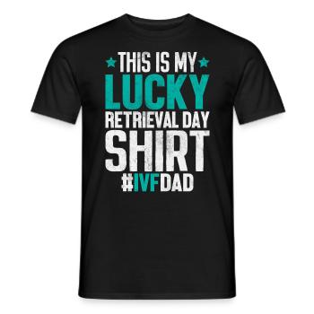 This Is My Lucky IVF Dad Orange Infertility - Men's T-Shirt - black - Front - AI Model Male 178 light (178cm)