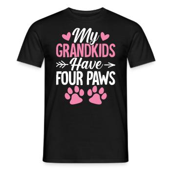 Meine Enkelkinder haben Pfoten Lustiger Hund Oma Vier - Männer T-Shirt - Schwarz - Vorne - AI Model Male 178 light (178cm)
